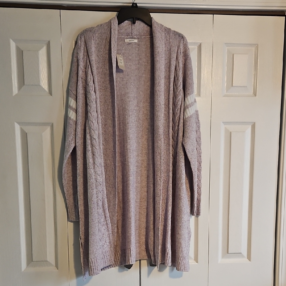 Maurices Lavender Cable Knit Cardigan